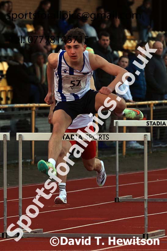 100 metres Hurdles, 2024 NEGP 1, Monkton Stadium, Jarrow. Photo: David T. Hewitson/Sports for All Pics